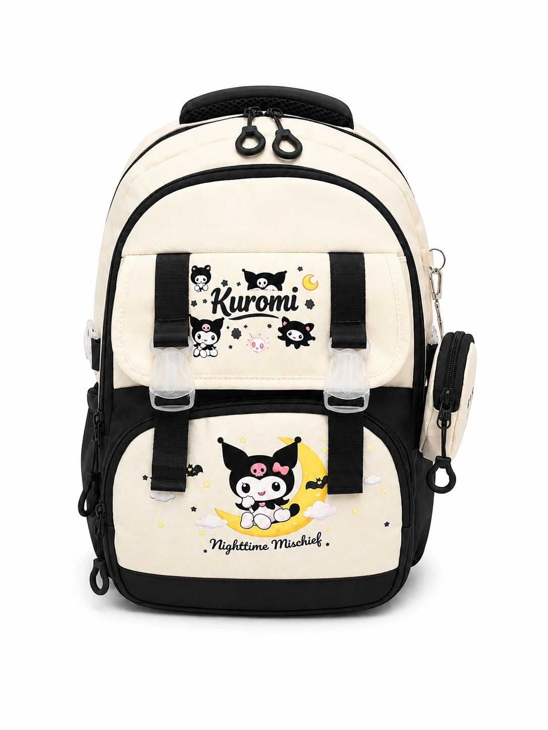 Kore Kawaii 4’lü Okul Çantası Seti Ortopedik Sırt Çantası - Twill Kumaş, Termal Beslenme Çantası, Kalemlik ve Cüzdan