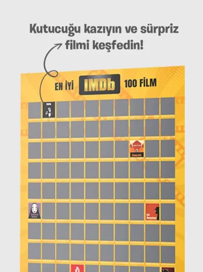 IMDb 100 Film Kazı Kazan Posteri – LoverBox | Sinema Severlere Özel Poster | Kazı Kazan Poster