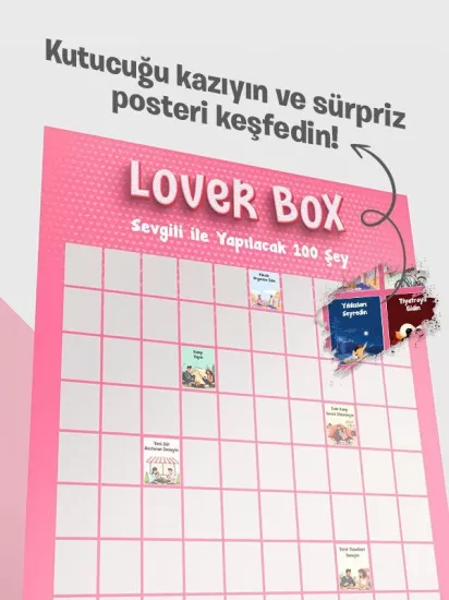 Lover Box | Sevgiliyle Yapılacak 100 Eğlenceli Aktivite | Kazı Kazan Poster