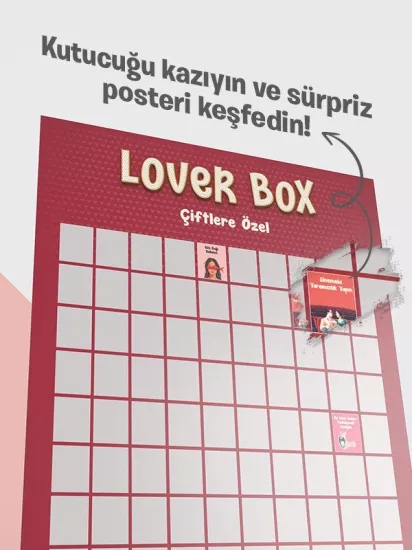 Lover Box Çiftlere Özel | Partnerinle Yapılacak 100 Yetişkinlere Özel Aktivite | Kazı Kazan Poster