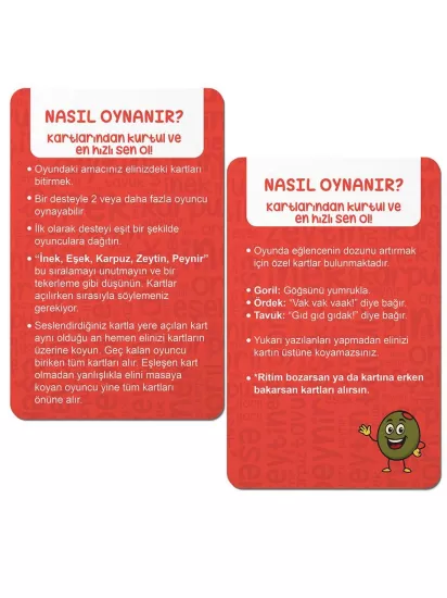 İnek Eşek Karpuz Zeytin Peynir – Eğlenceli Kart Oyunu