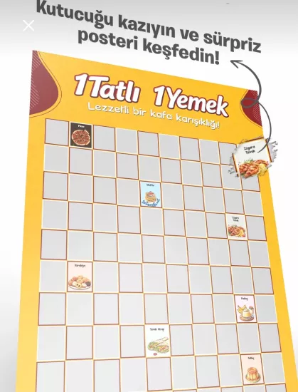 1 Tatlı 1 Yemek – Yemek Temalı Eğlenceli | Özel Kazı Kazan Poster