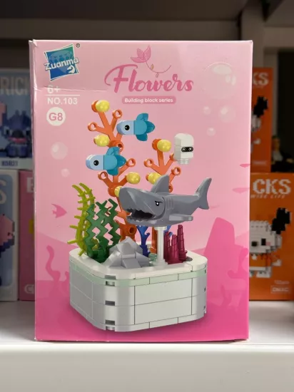Büyük Boy Standlı Saksılı Çiçek Lego
