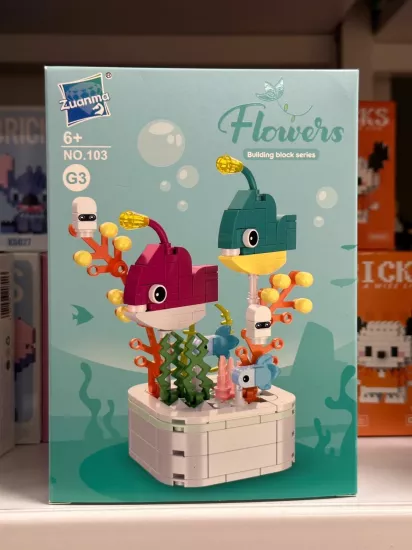 Büyük Boy Standlı Saksılı Çiçek Lego