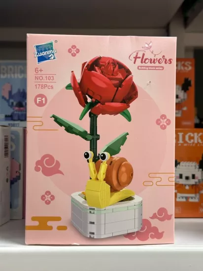 Büyük Boy Standlı Saksılı Çiçek Lego