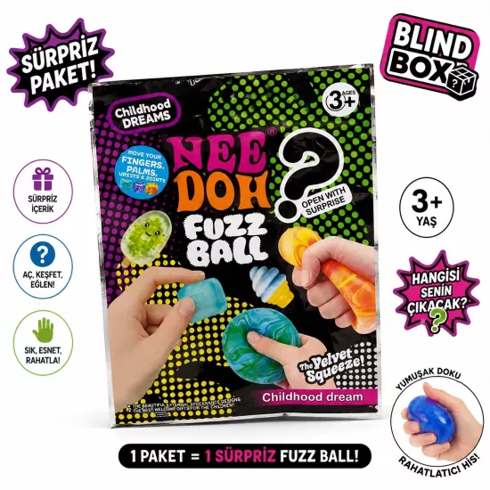 Nee Doh Fuzz Ball Sürpriz Paket – Sıkılabilir Oyuncak