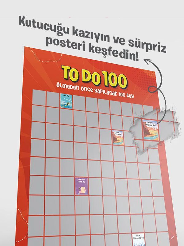 To Do 100 | Ölmeden Önce Yapılacak 100 Şey | Özel Kazı Kazan Poster