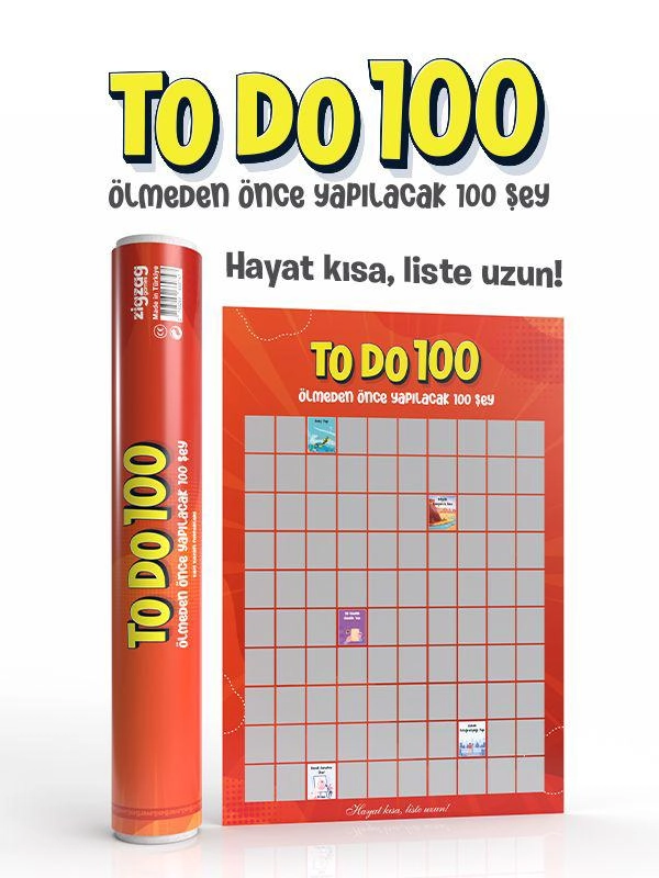 To Do 100 | Ölmeden Önce Yapılacak 100 Şey | Özel Kazı Kazan Poster