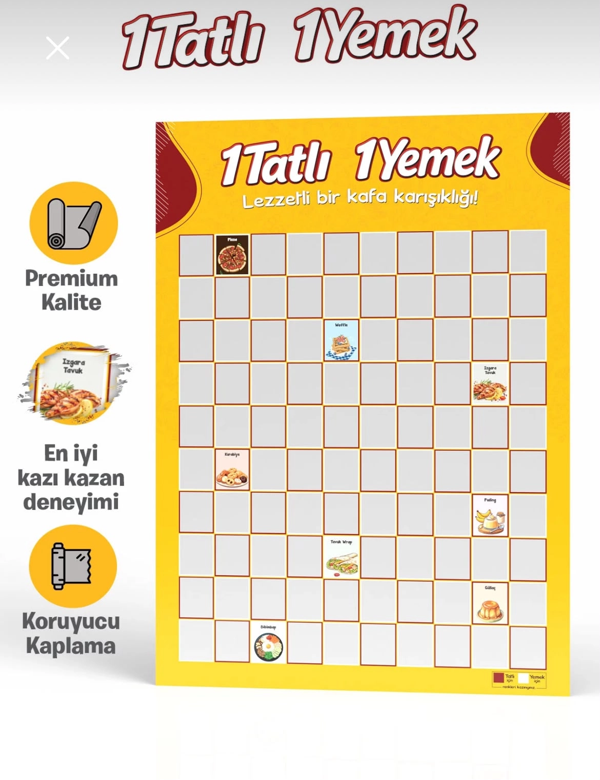 1 Tatlı 1 Yemek – Yemek Temalı Eğlenceli | Özel Kazı Kazan Poster