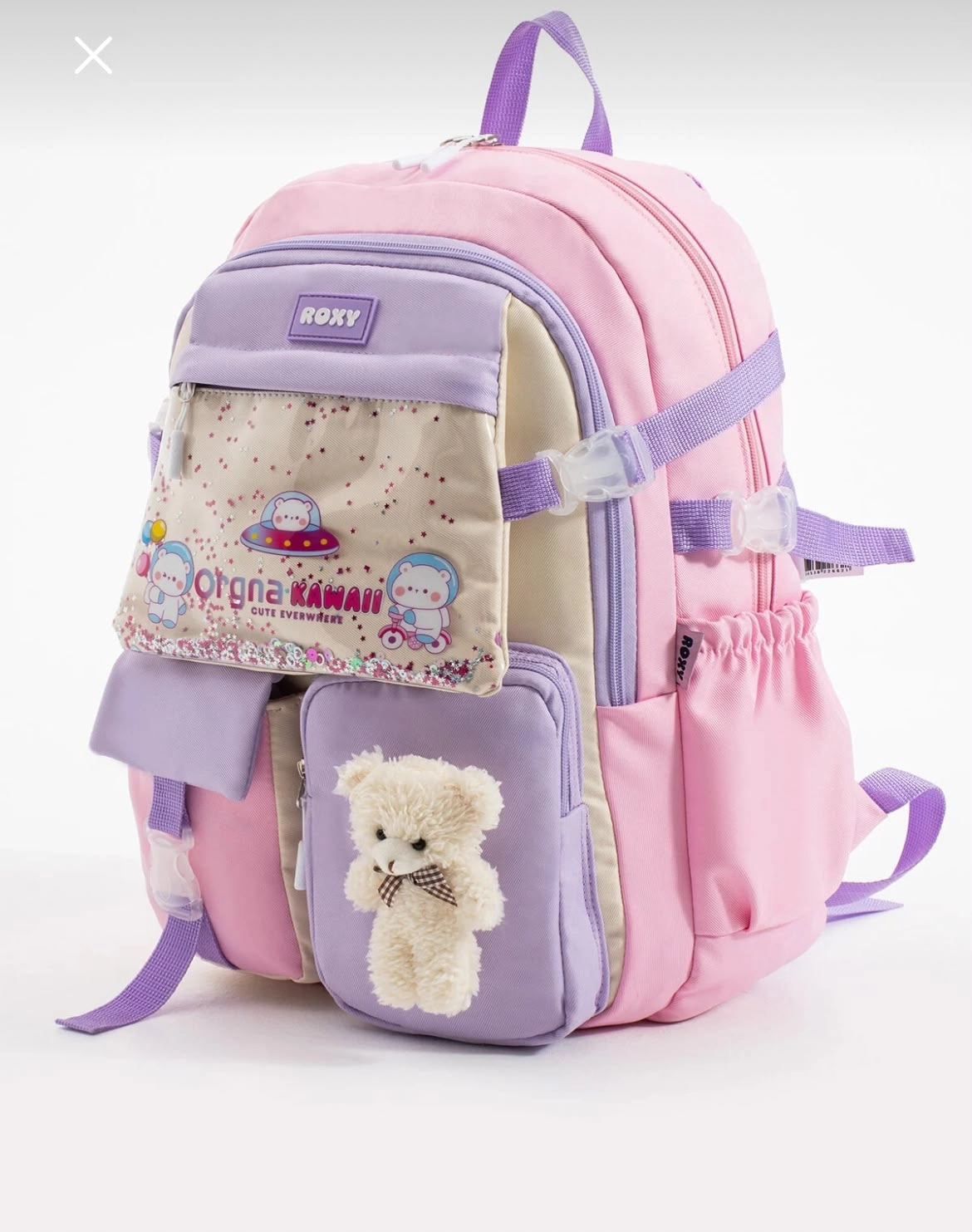 Kore Kawaii Ayıcıklı Okul Çantası Seti – Sırt Çantası + Beslenme Çantası + Kalemlik