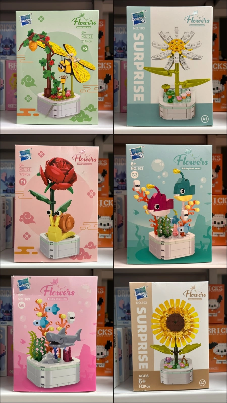 Büyük Boy Standlı Saksılı Çiçek Lego
