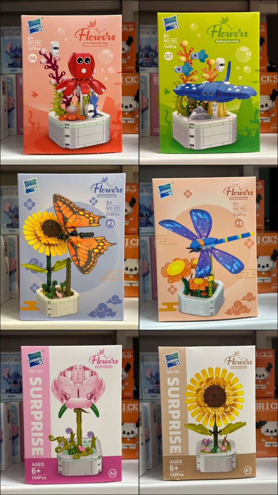 Büyük Boy Standlı Saksılı Çiçek Lego